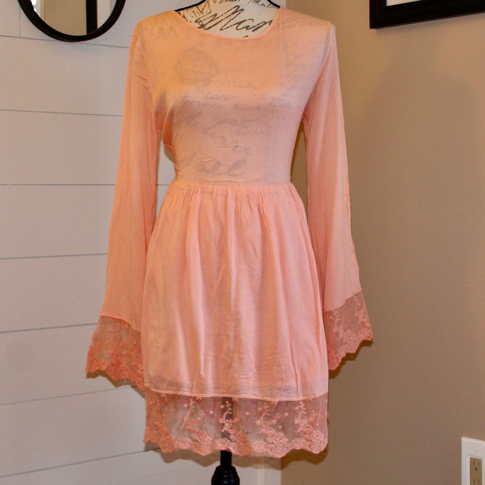 Cute Lace-Trimmed Boho Dress